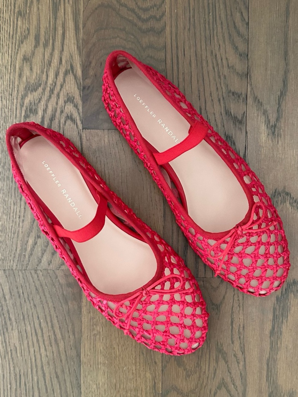 Like New Loeffler Randall Leonie Woven Soft Ballet Flats in Red Size 9B